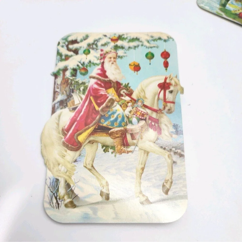 Vntg Happy Holidays Victorian Die Cut Blank Note Cards By Punch Studio Set of 14